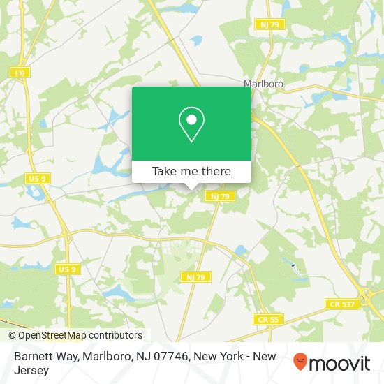 Mapa de Barnett Way, Marlboro, NJ 07746