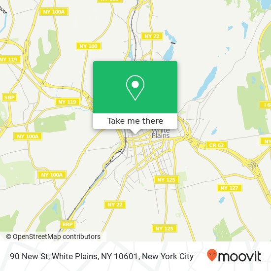 Mapa de 90 New St, White Plains, NY 10601