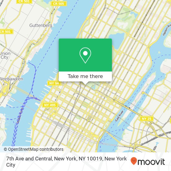 Mapa de 7th Ave and Central, New York, NY 10019