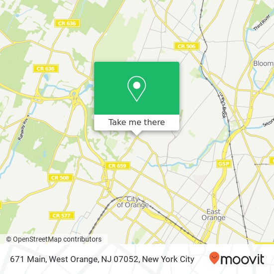 Mapa de 671 Main, West Orange, NJ 07052