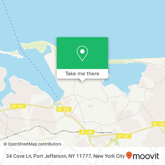 Mapa de 34 Cove Ln, Port Jefferson, NY 11777