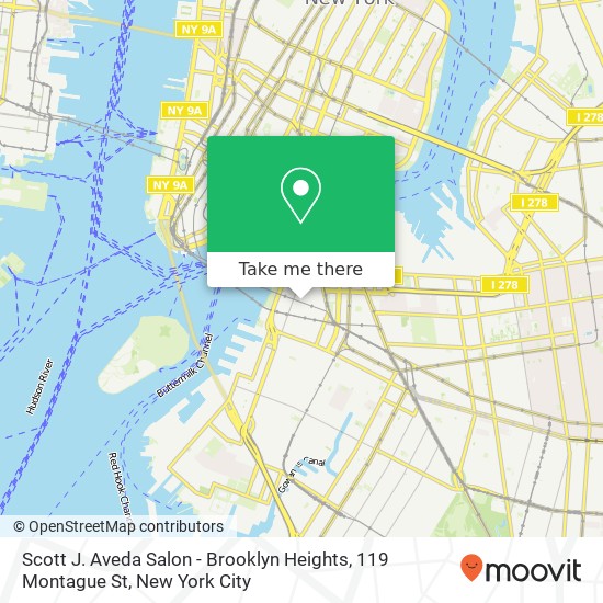 Mapa de Scott J. Aveda Salon - Brooklyn Heights, 119 Montague St