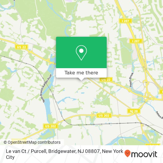 Le van Ct / Purcell, Bridgewater, NJ 08807 map