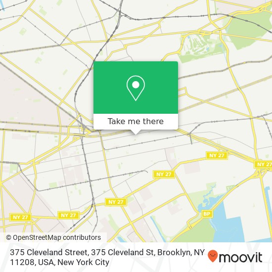 Mapa de 375 Cleveland Street, 375 Cleveland St, Brooklyn, NY 11208, USA