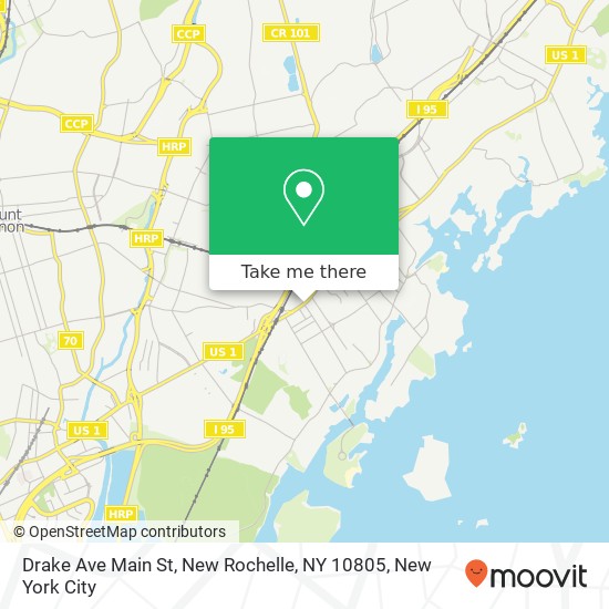 Mapa de Drake Ave Main St, New Rochelle, NY 10805