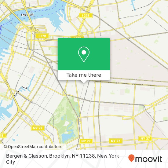 Mapa de Bergen & Classon, Brooklyn, NY 11238