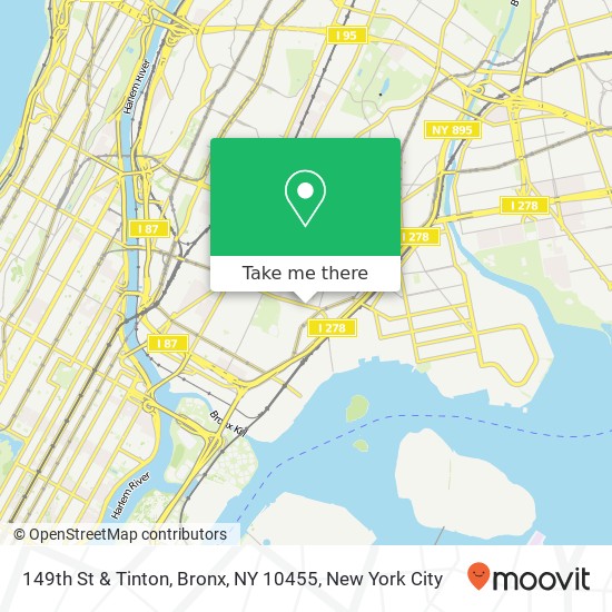 149th St & Tinton, Bronx, NY 10455 map