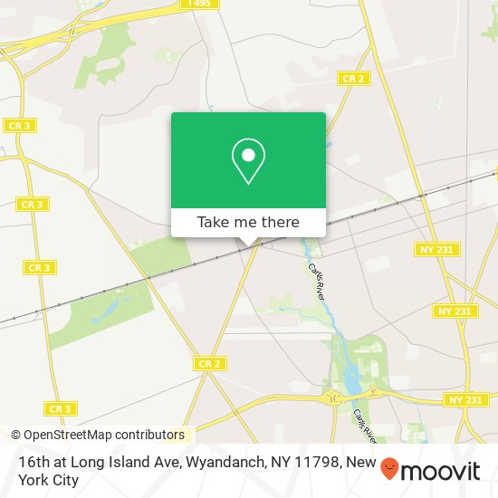 Mapa de 16th at Long Island Ave, Wyandanch, NY 11798