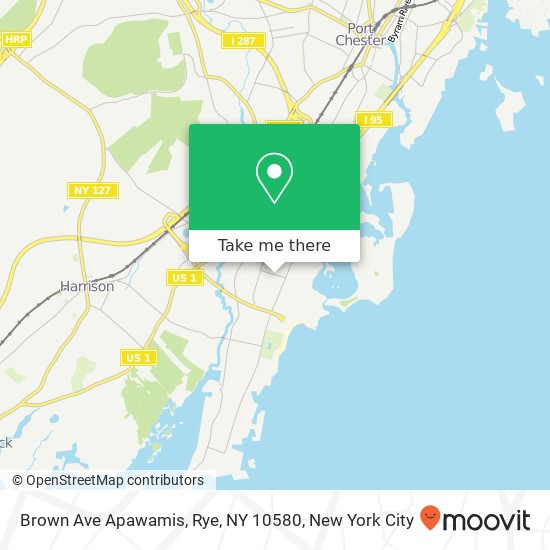 Mapa de Brown Ave Apawamis, Rye, NY 10580