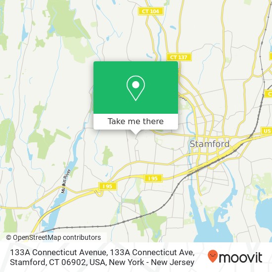 Mapa de 133A Connecticut Avenue, 133A Connecticut Ave, Stamford, CT 06902, USA