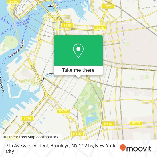 Mapa de 7th Ave & President, Brooklyn, NY 11215