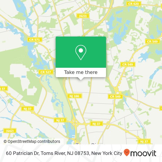 Mapa de 60 Patrician Dr, Toms River, NJ 08753
