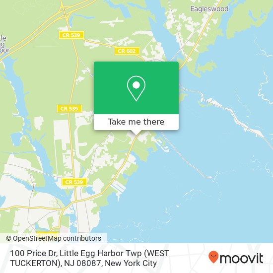 Mapa de 100 Price Dr, Little Egg Harbor Twp (WEST TUCKERTON), NJ 08087