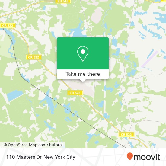 Mapa de 110 Masters Dr, Monroe Twp, NJ 08831