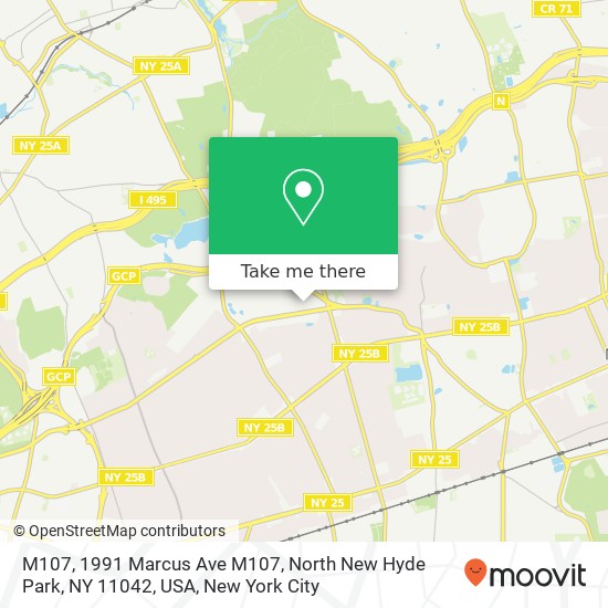 Mapa de M107, 1991 Marcus Ave M107, North New Hyde Park, NY 11042, USA