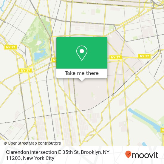 Mapa de Clarendon intersection E 35th St, Brooklyn, NY 11203
