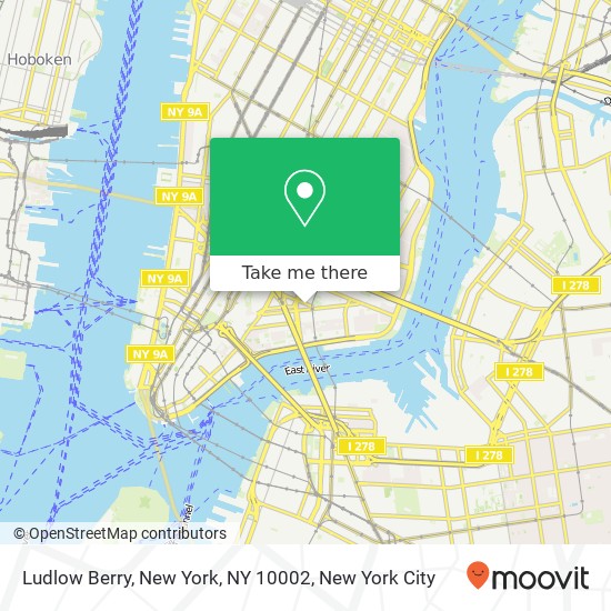 Mapa de Ludlow Berry, New York, NY 10002