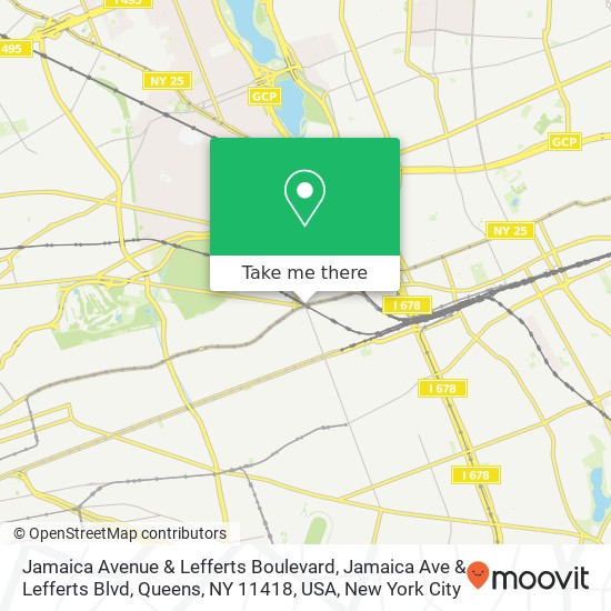 Jamaica Avenue & Lefferts Boulevard, Jamaica Ave & Lefferts Blvd, Queens, NY 11418, USA map