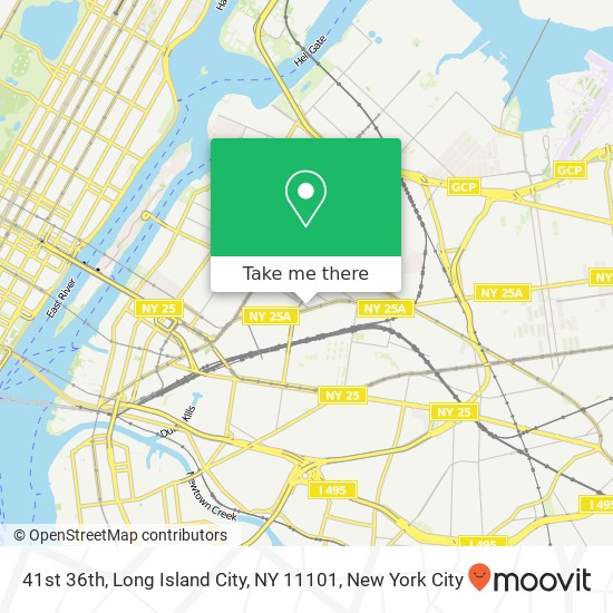 Mapa de 41st 36th, Long Island City, NY 11101