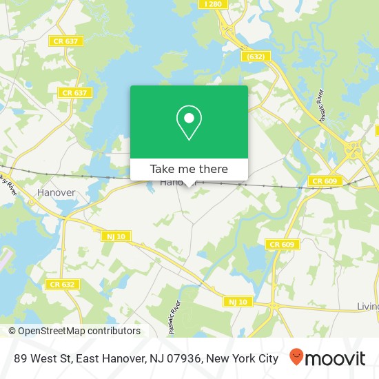 Mapa de 89 West St, East Hanover, NJ 07936