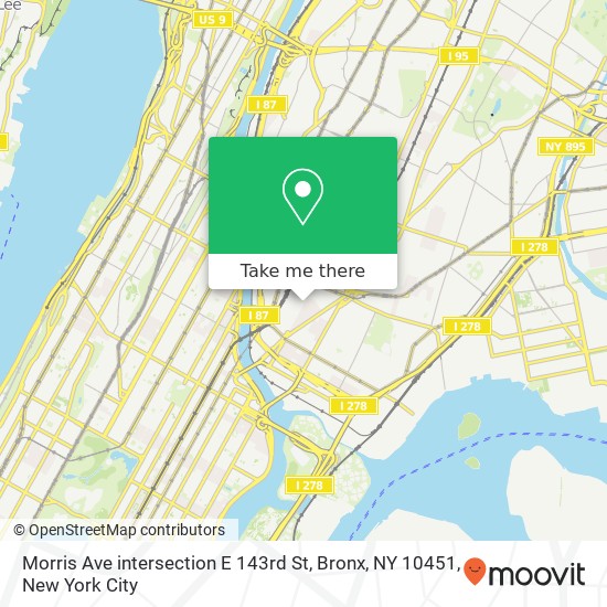 Mapa de Morris Ave intersection E 143rd St, Bronx, NY 10451