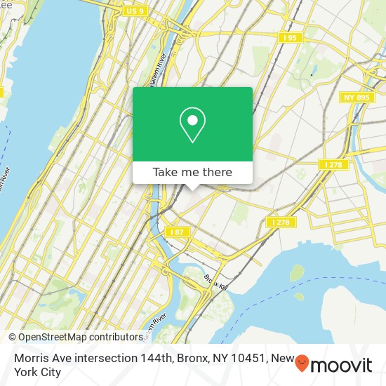 Morris Ave intersection 144th, Bronx, NY 10451 map
