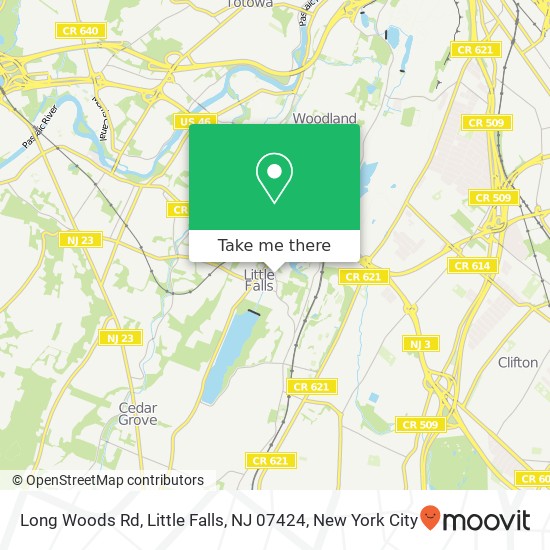 Mapa de Long Woods Rd, Little Falls, NJ 07424