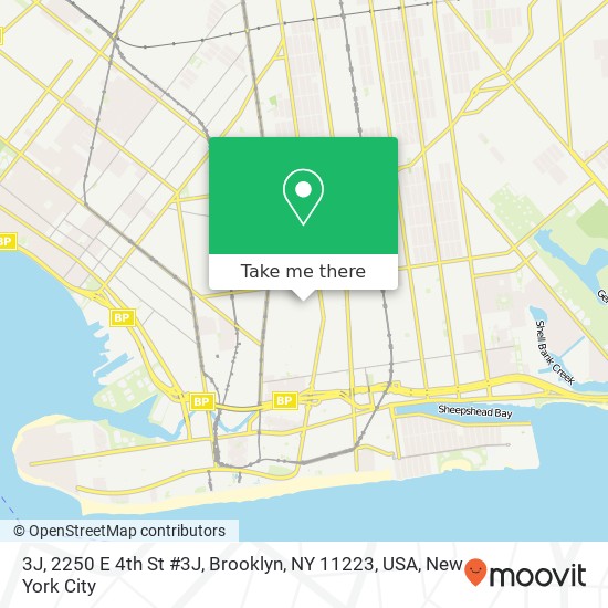 Mapa de 3J, 2250 E 4th St #3J, Brooklyn, NY 11223, USA