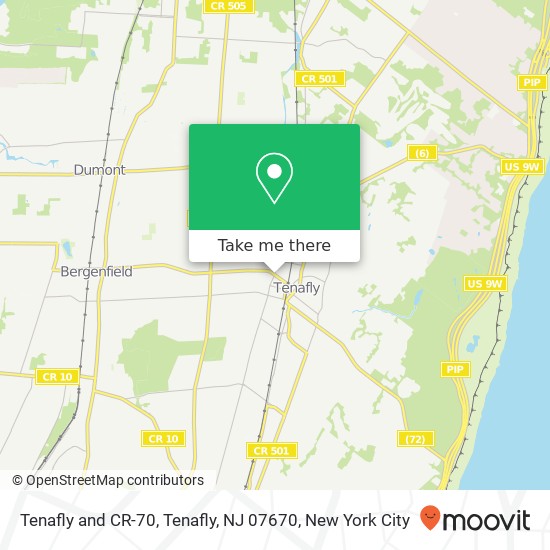 Mapa de Tenafly and CR-70, Tenafly, NJ 07670
