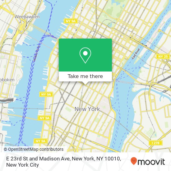 E 23rd St and Madison Ave, New York, NY 10010 map