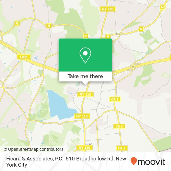 Mapa de Ficara & Associates, P.C., 510 Broadhollow Rd
