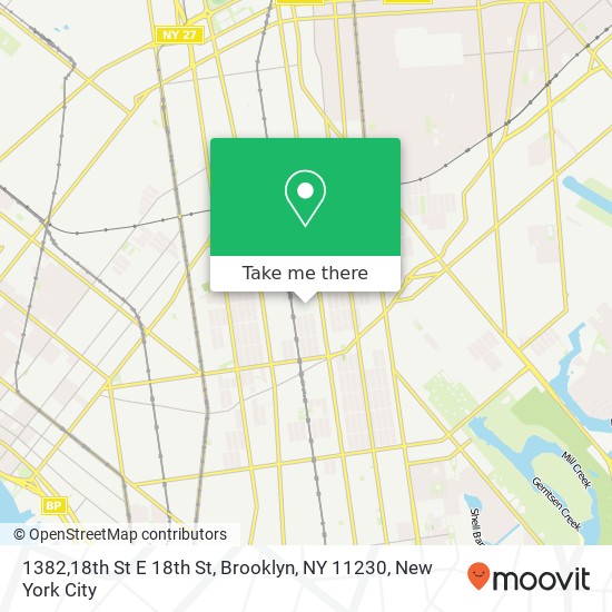 Mapa de 1382,18th St E 18th St, Brooklyn, NY 11230