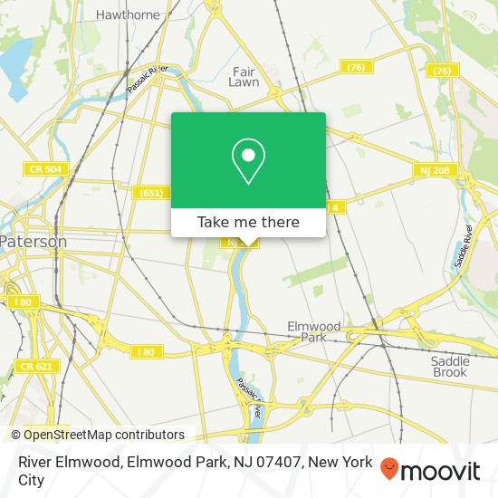 Mapa de River Elmwood, Elmwood Park, NJ 07407