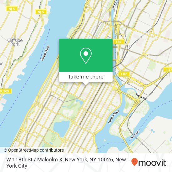 Mapa de W 118th St / Malcolm X, New York, NY 10026