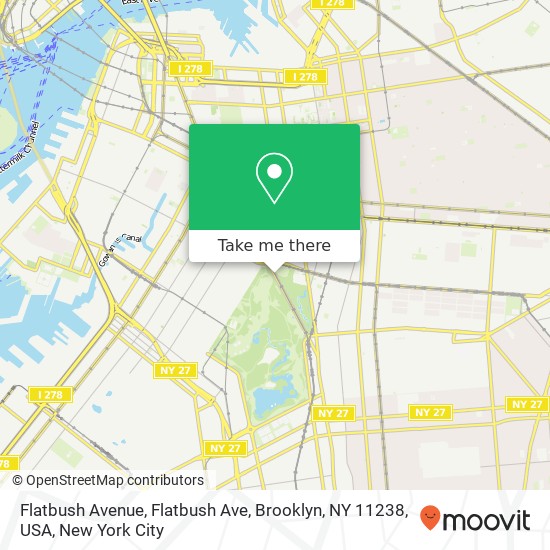 Flatbush Avenue, Flatbush Ave, Brooklyn, NY 11238, USA map