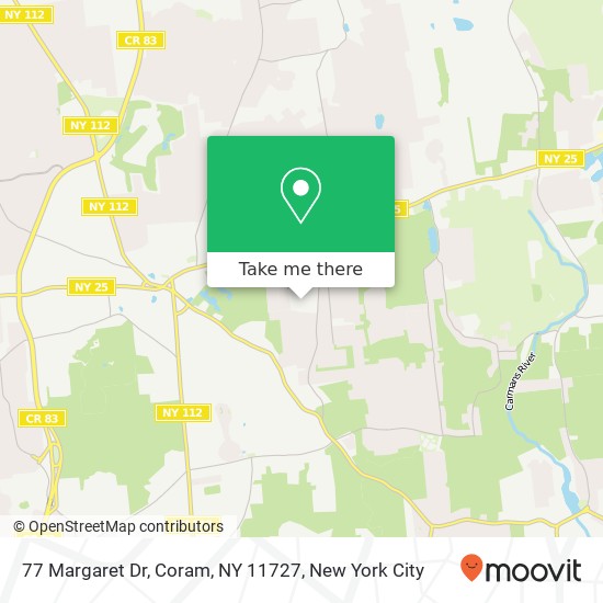 77 Margaret Dr, Coram, NY 11727 map