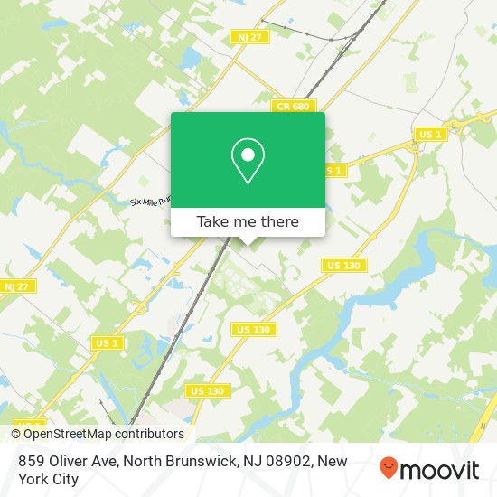 Mapa de 859 Oliver Ave, North Brunswick, NJ 08902