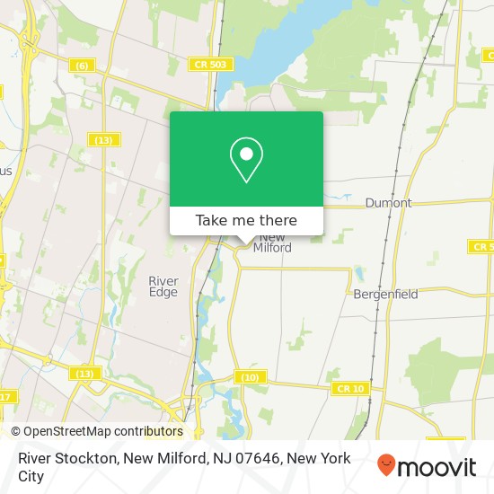 Mapa de River Stockton, New Milford, NJ 07646