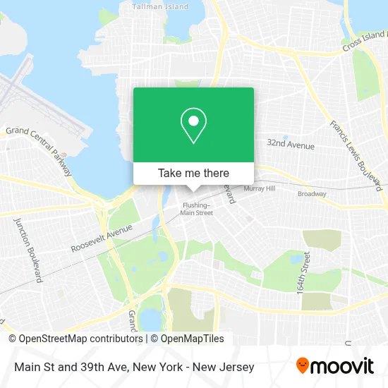 How to Get to Main St and 39th Ave in Queens by Subway, Bus or Train?
