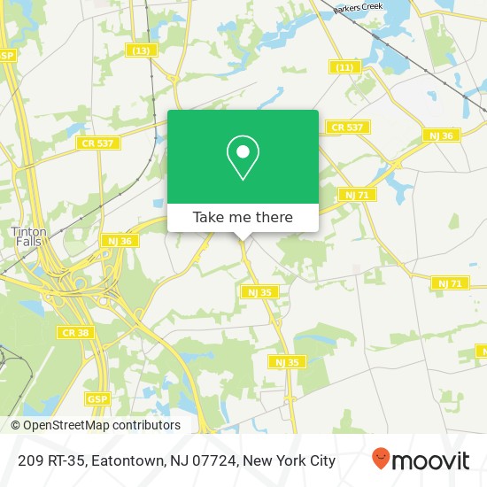 Mapa de 209 RT-35, Eatontown, NJ 07724
