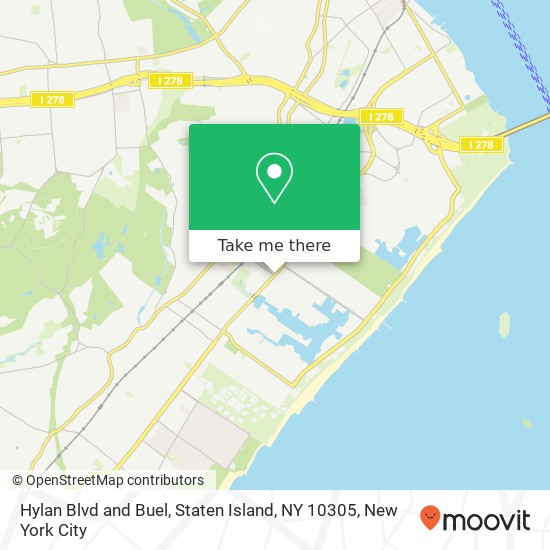 Mapa de Hylan Blvd and Buel, Staten Island, NY 10305