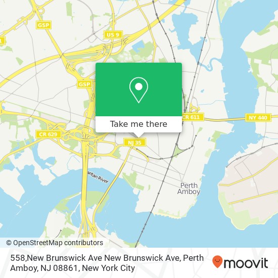 Mapa de 558,New Brunswick Ave New Brunswick Ave, Perth Amboy, NJ 08861