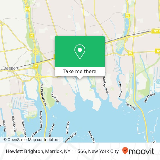 Mapa de Hewlett Brighton, Merrick, NY 11566