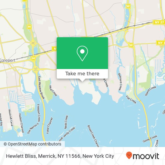 Mapa de Hewlett Bliss, Merrick, NY 11566
