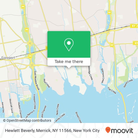 Mapa de Hewlett Beverly, Merrick, NY 11566