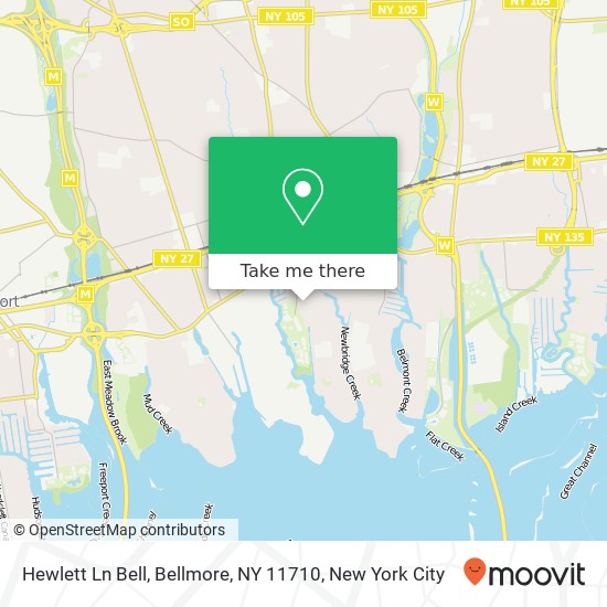 Hewlett Ln Bell, Bellmore, NY 11710 map