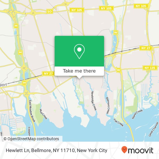 Hewlett Ln, Bellmore, NY 11710 map