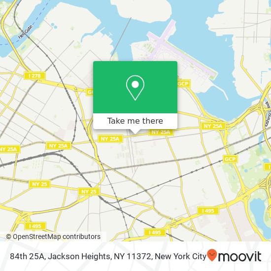 84th 25A, Jackson Heights, NY 11372 map