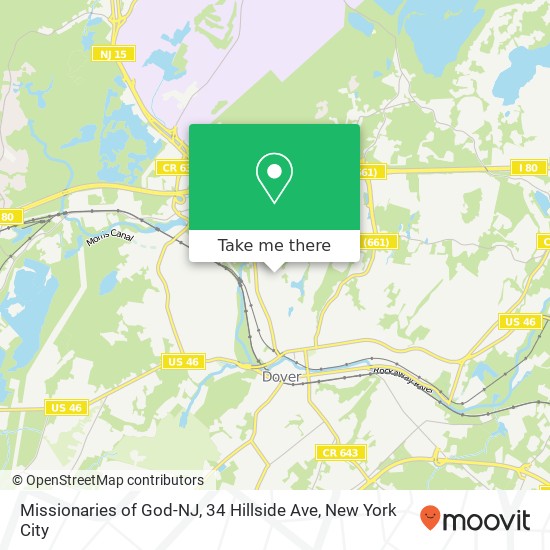 Missionaries of God-NJ, 34 Hillside Ave map