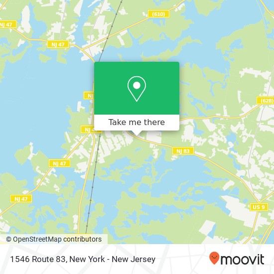 Mapa de 1546 Route 83, Cape May Court House, NJ 08210
